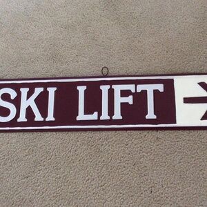 Metal Ski Lift Sign